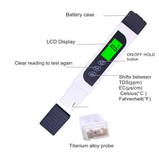 EC Water Quality Testing Pen - Digital Water Tester for Outdoor & Aquarium Use – view 1