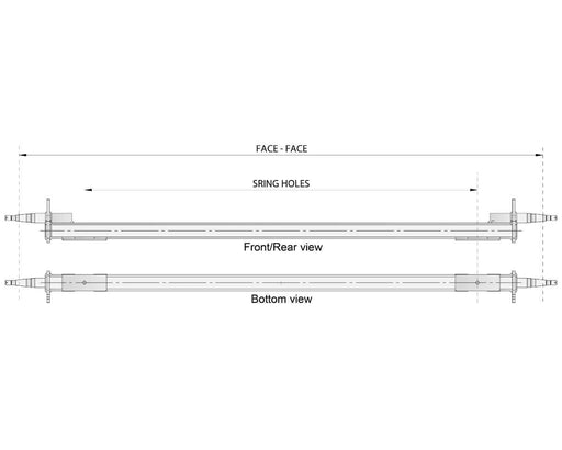 Trojan Overlay Beam Axle 1500kg Raw 65SQ Heavy Duty Made To Order For Trailers And Industrial Equipment – view 2