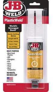 Racing Pro NZ Ltd JB Weld PlasticWeld Epoxy Adhesive Syringe Mixer 25ml - 50132 JB Weld PlasticWeld Epoxy Adhesive Syringe Mixer 25ml - 50132