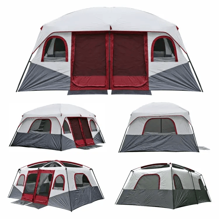 Camping Tent 420x305x210cm - Red/Grey/White – view 5
