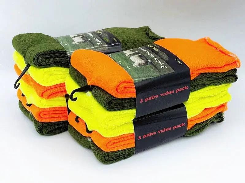 (12 Pairs) High Visible Safety Work Socks Cushioned Socks – view 4