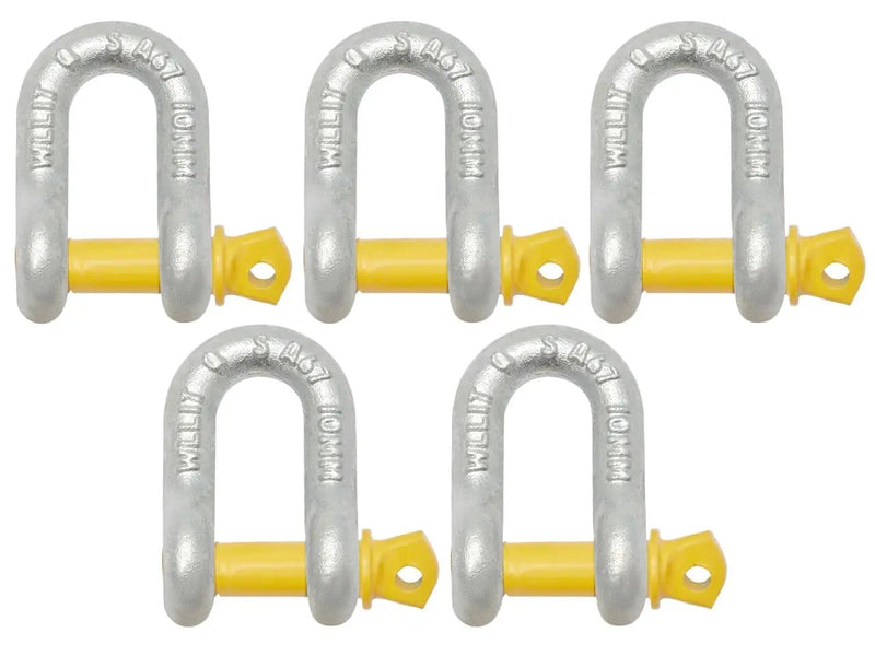 D Shackle 10mm 34mm by 17mm 5 Pack for Trailer Towing Safety
