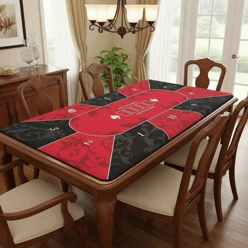 Poker Table Mat 10 Players Texas Hold'em Poker Mat 180cm *90 Anti-Slip Rubber – view 1