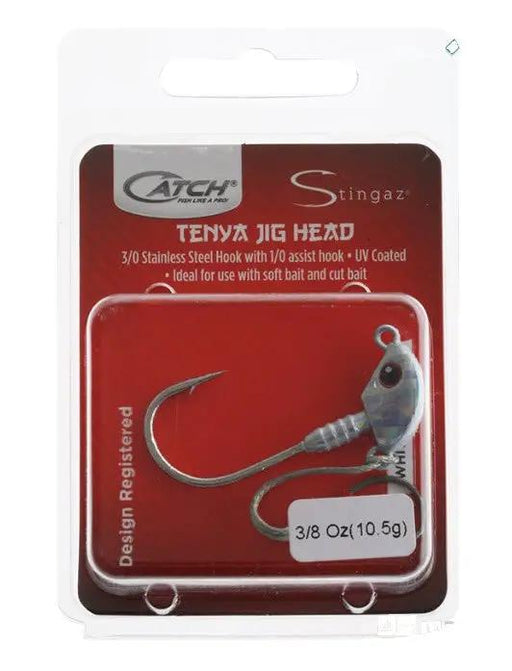 Catch Jig Catch Jig Head w/ Assist Hook White 3/8oz Catch Jig Head With Assist Hook Three Eighths Oz White