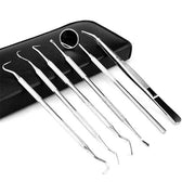 6PCS Dental Hygiene Tools Teeth Cleaning Kits Mirror Scraper Pick Scaler Tweezer – view 3