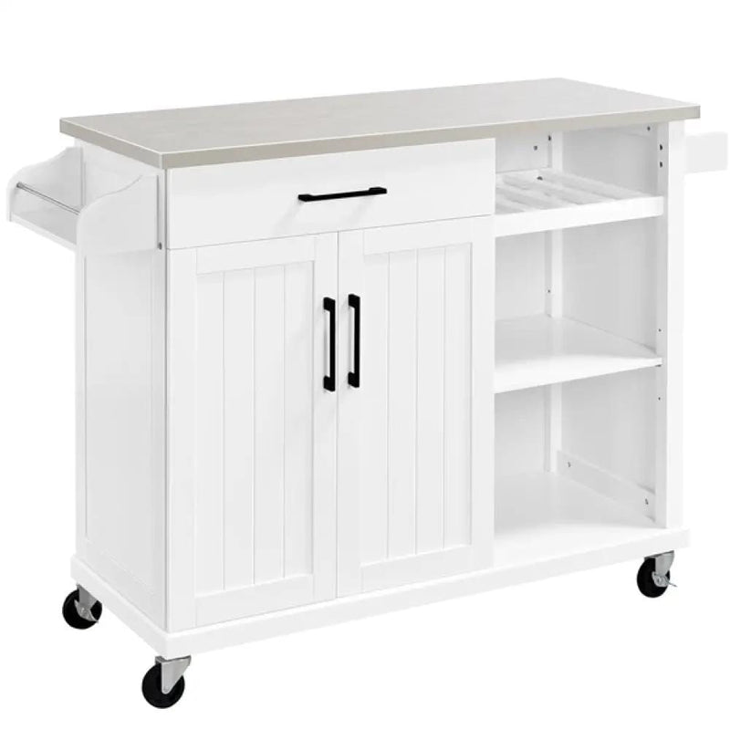 Kitchen Trolley Kitchen Island Cart with Stainless Steel Top & Storage – view 1