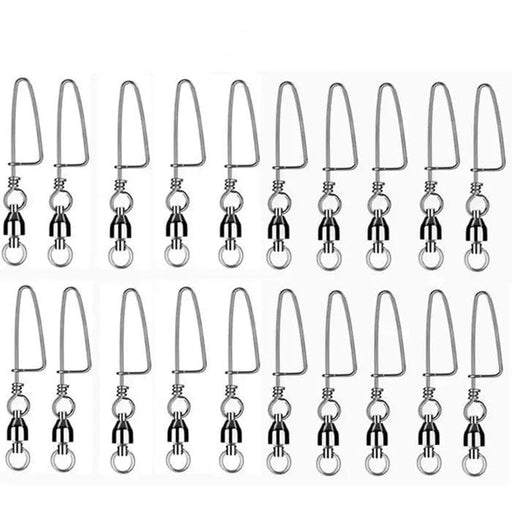 #4 20PCS Ball Bearing Fishing Swivels Snap Coastlock Fishing Line Connector – view 1