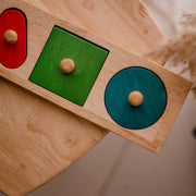 Curious Moonbeam Puzzle Giant Wooden Shape Knob Puzzle – QToys Giant Wooden Shape Knob Puzzle – QToys