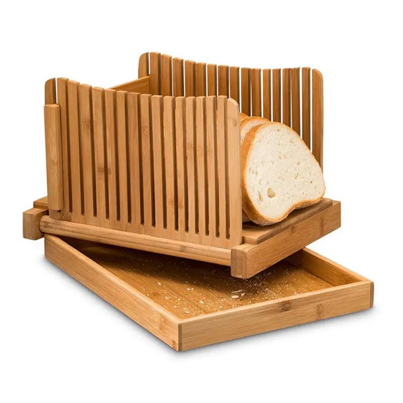 salelink.co.nz Unbranded Bamboo Bread Slicer Loaf Cutting Board Bamboo Bread Slicer Cutting Board With Crumb Tray