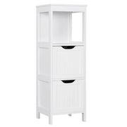 Yaheetech White Bathroom Cabinet 2 Hideaway Drawers 1 Shelf White Bathroom Cabinet 2 Hideaway Drawers 1 Shelf