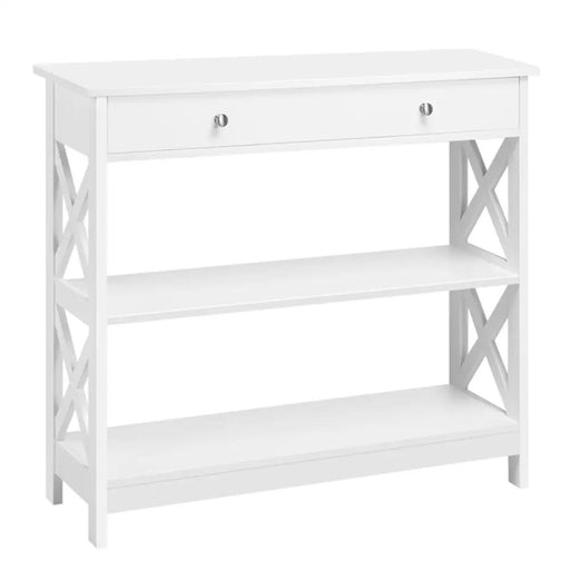 Yaheetech Wooden Console Table with 1 Drawer and 2 Open Shelves Wooden Console Table with 1 Drawer and 2 Open Shelves