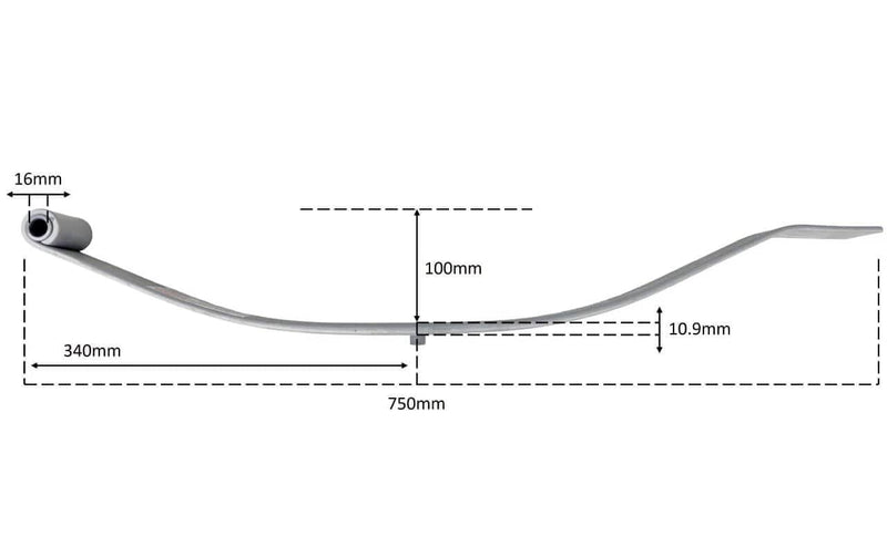 Trojan Taper Leaf Slipper Springs 1000kg Pair With Strong Load Distribution For Heavy Trailers – view 3