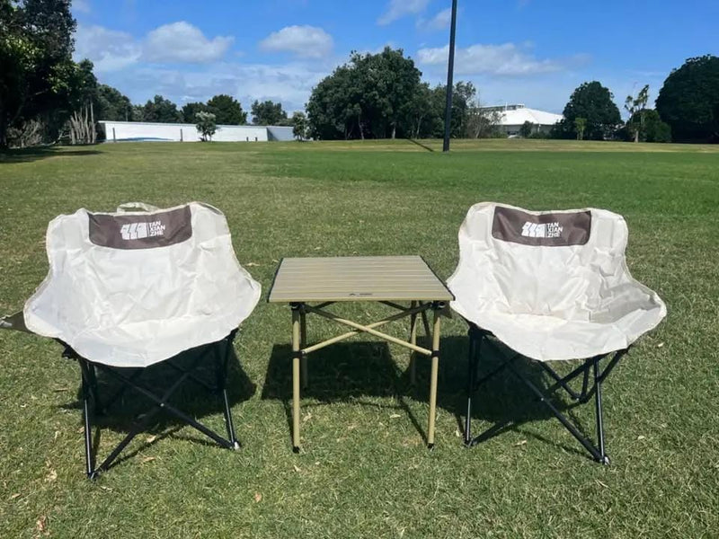 ECOTREK Seating set Outdoor Seating Set: Two Moon Chairs and One square Table outdoor, camping Outdoor Seating Set: Two Moon Chairs and One square Table outdoor, camping