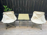 ECOTREK Seating set Outdoor Seating Set: Two Moon Chairs and One square Table outdoor, camping Outdoor Seating Set: Two Moon Chairs and One square Table outdoor, camping