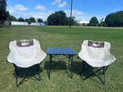 ECOTREK Seating set Outdoor Seating Set: Two Moon Chairs and One square Table outdoor, camping Outdoor Seating Set: Two Moon Chairs and One square Table outdoor, camping