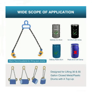 Drum Lifting Clamps with Chain 1T Capacity – view 5