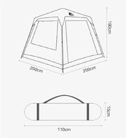 Large Automatic Pop-Up Square Tent by ECOTREK