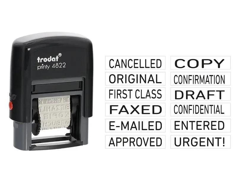 Self-Inking 1-Line Trodat 4822 Text 'COPY' 'FAXED' Stamp - 26X4MM – view 1