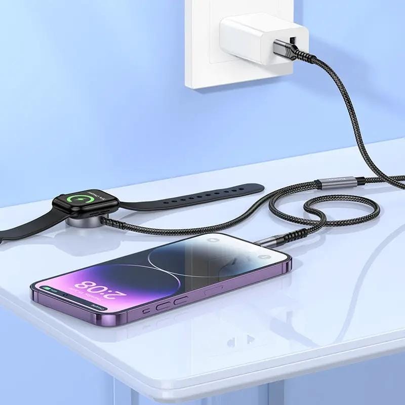 salelink.co.nz Unbranded 2IN1 Wireless Charging Cable 2 In 1 Wireless Charger Cable For Apple Watch iPhone