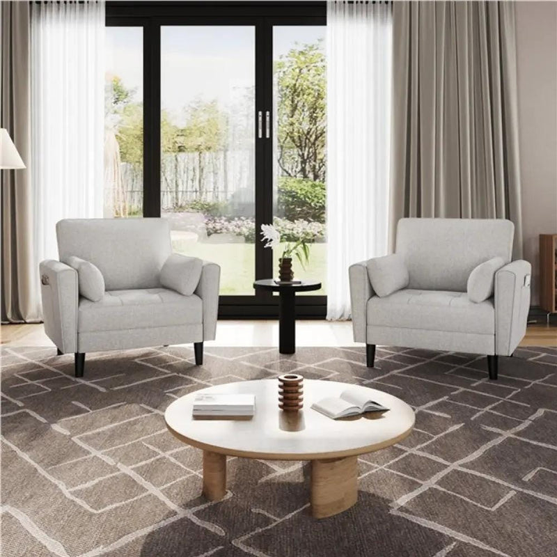 Yaheetech 2pcs Tufted Oversized Armchairs 2pcs Tufted Oversized Armchairs