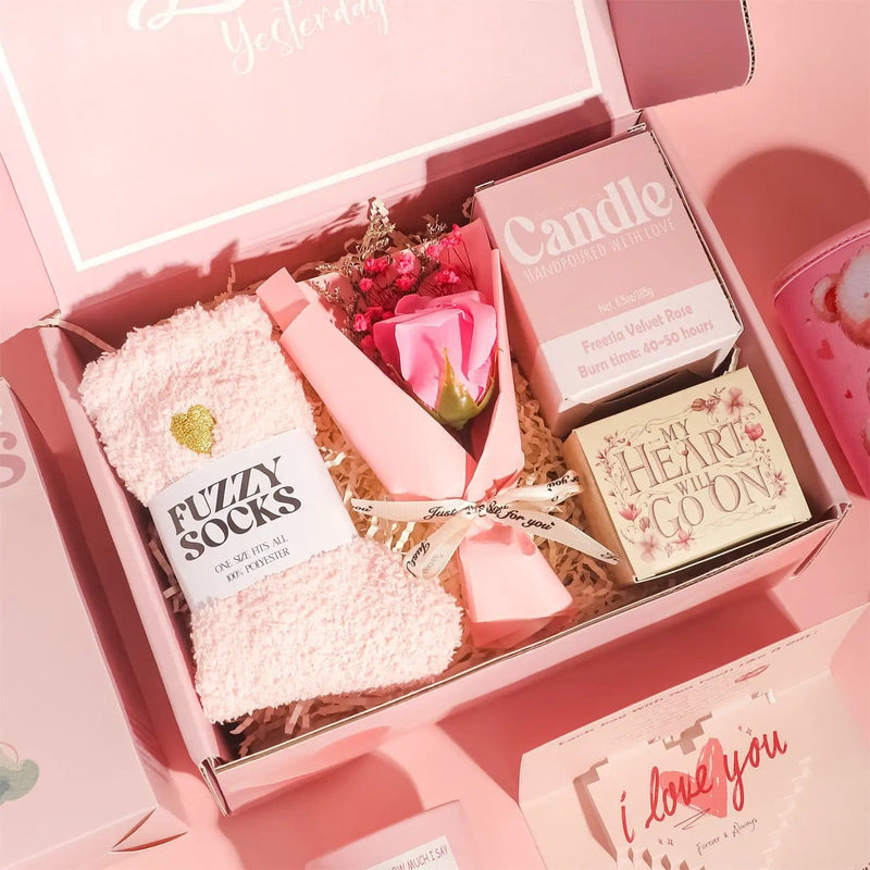 Poppy Gifts Pink Aroma Candle Bath Gift Box Pink Aroma Candle Bath Gift Box