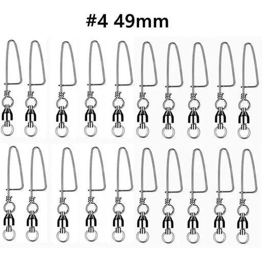 #4 20PCS Ball Bearing Fishing Swivels Snap Coastlock Fishing Line Connector – view 2