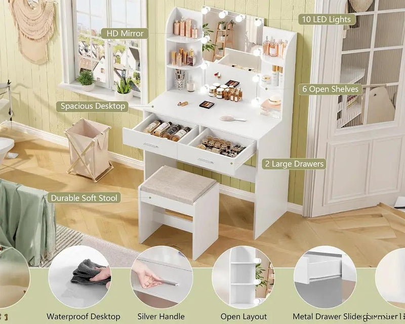 The Shopsite Home-living Dressing Table With Mirror Dressing Table With Mirror