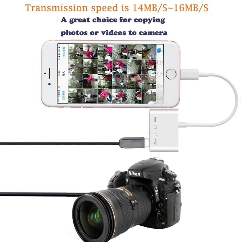 salelink.co.nz Unbranded 4 in 1 Camera Card Reader 4 In 1 Camera Card Reader USB Adapter For iPhone iPad
