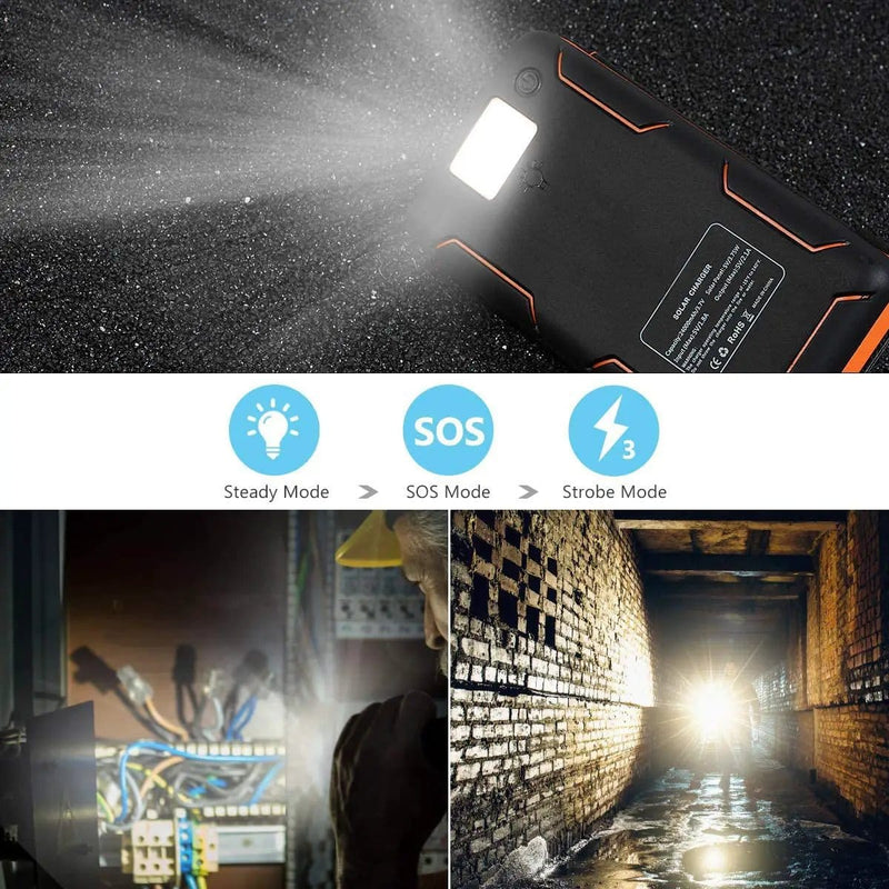 salelink.co.nz Unbranded Solar Power Bank with 4 Panels 25000mAh Solar Power Bank 25000mAh Four Panel Charger Orange