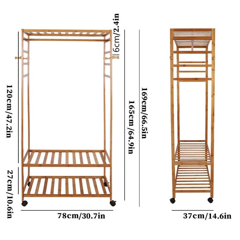 salelink.co.nz Unbranded Wooden Coat Rack on Wheels 80cm Wooden Coat Rack on Wheels 80cm | Action Outdoors NZ