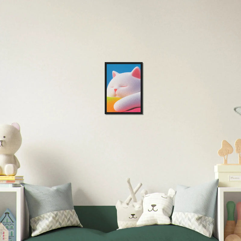 Blank Wall Print Shop Print Material Fluffy Cat Asleep Fluffy Cat Asleep