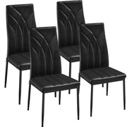 Set of 4 High Back Dining Chairs Upholstered Kitchen Chairs – view 1