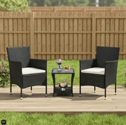 PE/PVC Rattan Patio Chairs & Round Table 3PC Set – view 1
