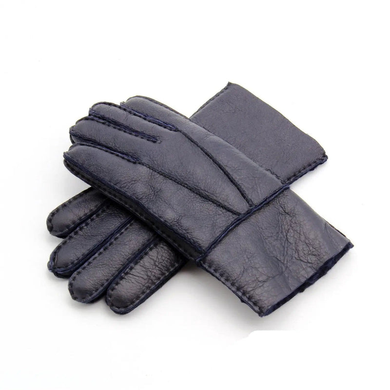 Men's Sheepskin Leather Gloves — Warm Lined | Black, Blue, Khaki & Yellow – view 1