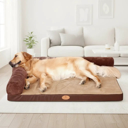 100 x 80cm M Pet Sofa Bed with L-Shaped Cushioned Support Pillow – view 1