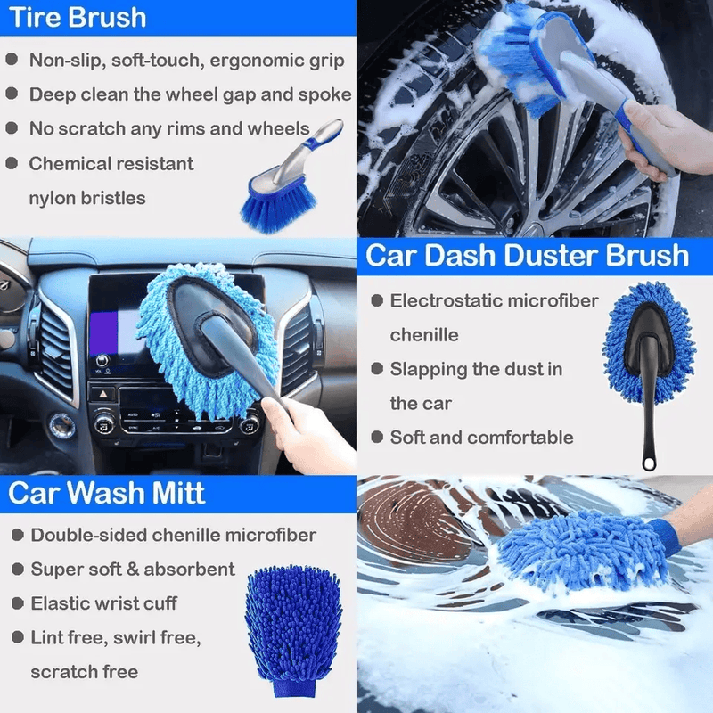 salelink.co.nz Unbranded Car Detailing Brush Set Car Detailing Brush Set | Action Outdoors NZ