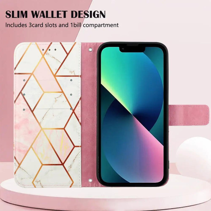 iPhone 14 Plus Case - Wallet Marble Pattern – view 6