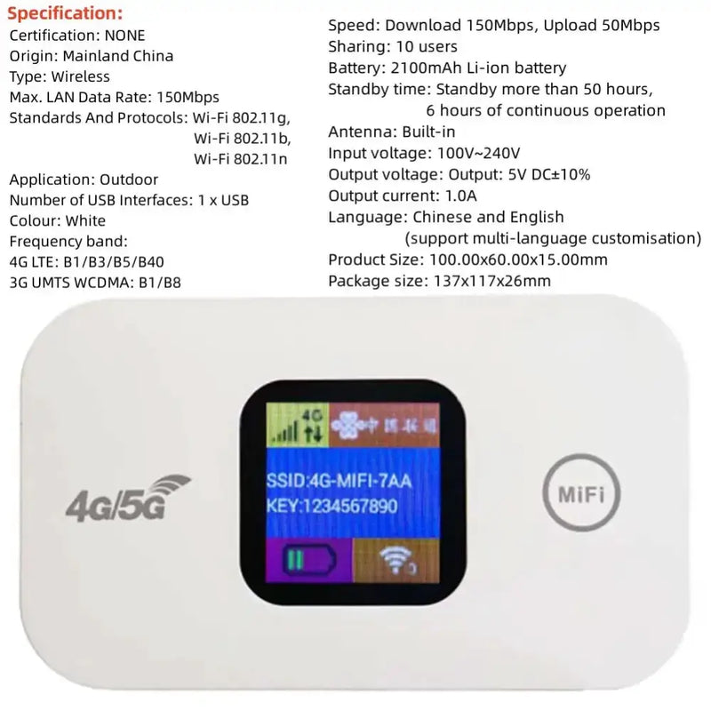 4G LTE Portable WiFi Router & Mobile Hotspot (8 different variants available) – view 16