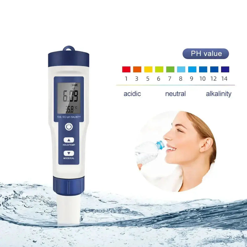 Habicare HBC 5-in-1 Digital PH TDS EC Meter Pen 5-in-1 Digital PH TDS EC Meter Pen