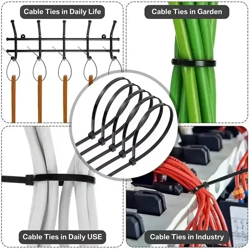Habicare 500/1000PCS Self-Locking Black Nylon Cable Ties 500/1000PCS Self-Locking Black Nylon Cable Ties