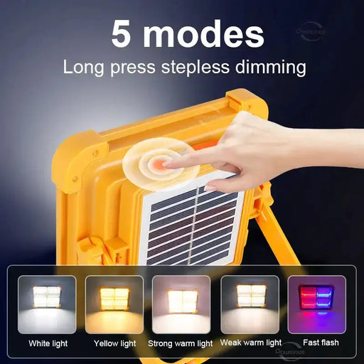 500W Solar Rechargeable Flood Light IP66 Waterproof Portable Camping & Emergency Lantern Power Bank – view 2