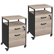 Yaheetech 2 Sets Mobile Office File Cabinet 2 Sets Mobile Office File Cabinet