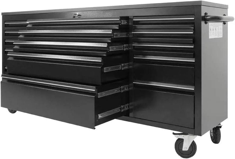 Kiwi Grab Kiwi Grab 72 Inch 15 Drawers black Tool Chest workbench 72 Inch 15 Drawers black Tool Chest workbench
