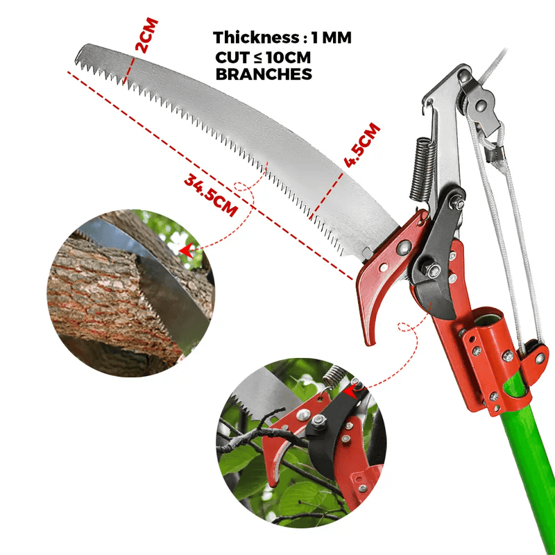 8M Detachable Pole Pruning Saw Tree Trimmer Shearing – view 8
