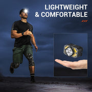 BORUIT BR05 Motion Sensor LED Headlamp Rechargeable Head Torch Lamp Waterproof – view 5