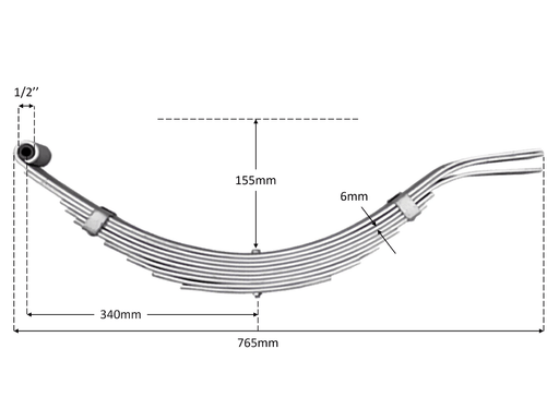 Trojan Long Series 9-Leaf Spring Pair 1900kg Heavy-Duty Load Support for Trucks and Vehicles – view 2