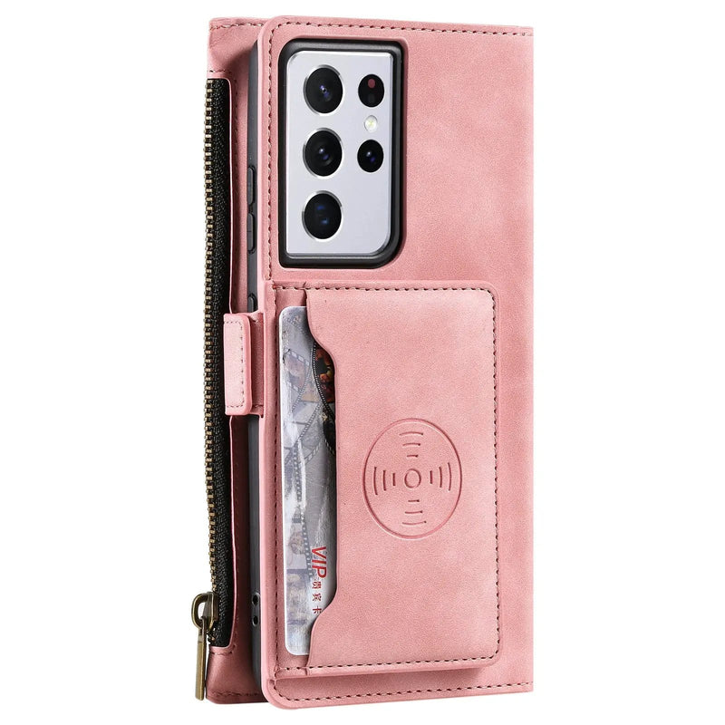 salelink.co.nz Unbranded Samsung S21 Ultra Case Pink Samsung S21 Ultra Dual Layer Wallet Case