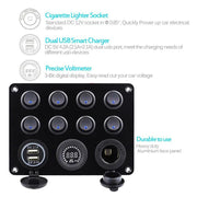 salelink.co.nz Unbranded 8 Gang Car Auto LED Rocker Switch Panel 8 Gang Car LED Rocker Panel With USB Charger 12V Meter