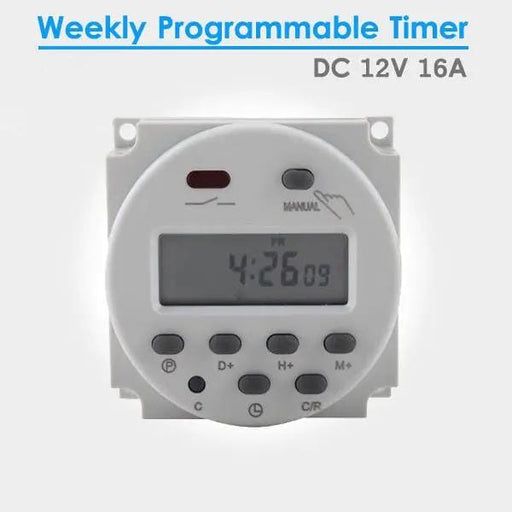 12V 16A LCD Day Programmable Timer Time Relay Switch 24 Hour 7 Mini Dc – view 2