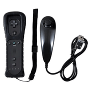 Remote and Nunchuck Controller with Silicone Case for NINTENDO WII - Black – view 1